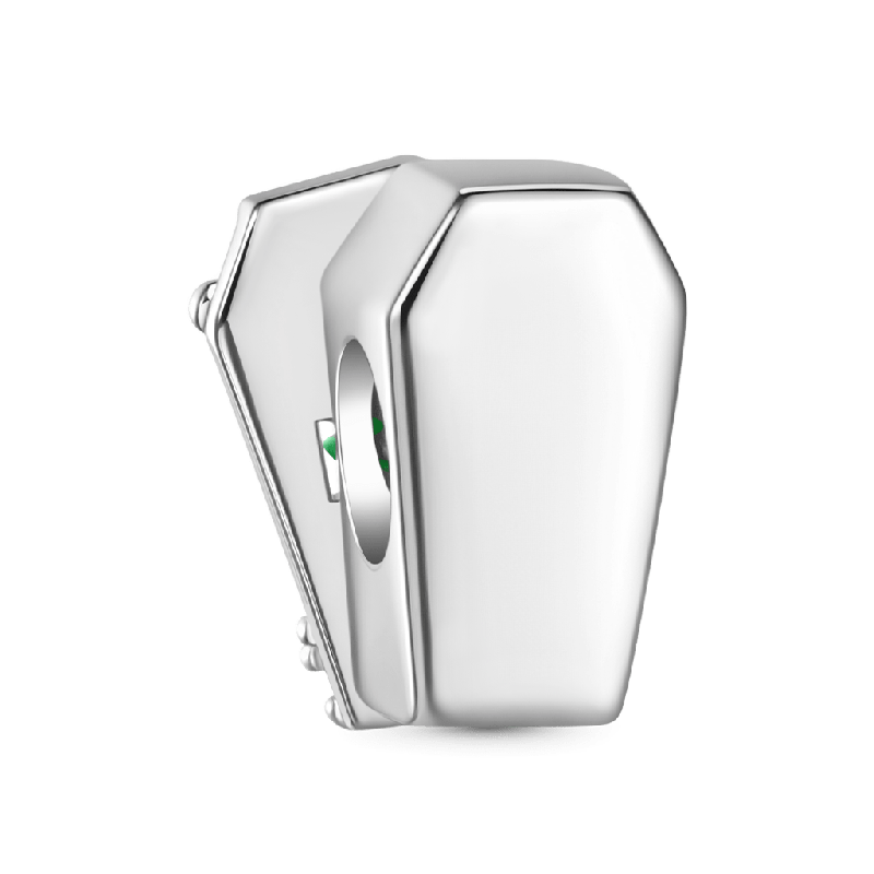 Coffin Green Skeleton Hand Charm