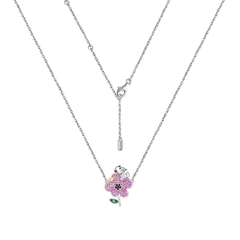 Snoopy Flower Diamond Necklace