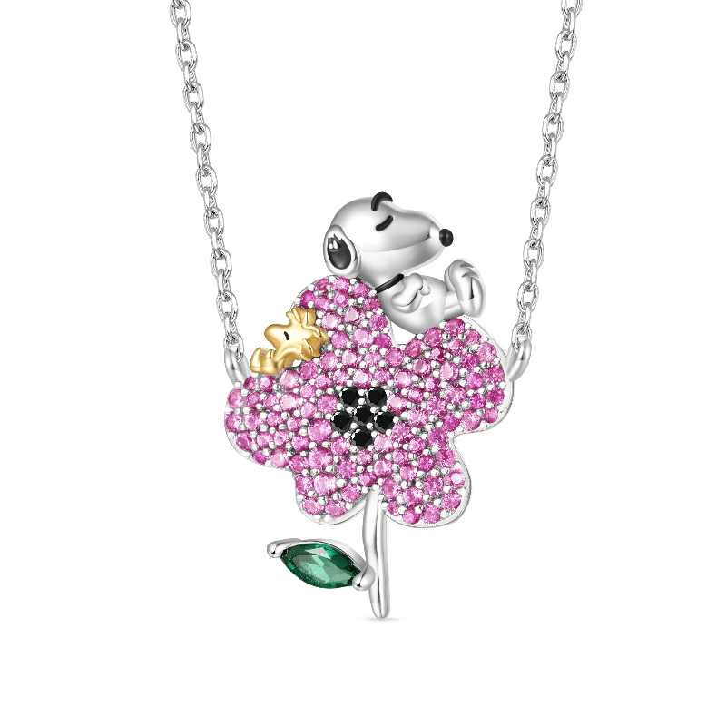 Snoopy Flower Diamond Necklace
