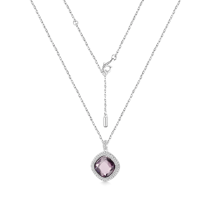 Deep Violet-purple Diamond Necklace