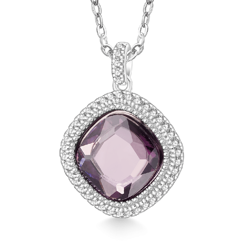 Deep Violet-purple Diamond Necklace