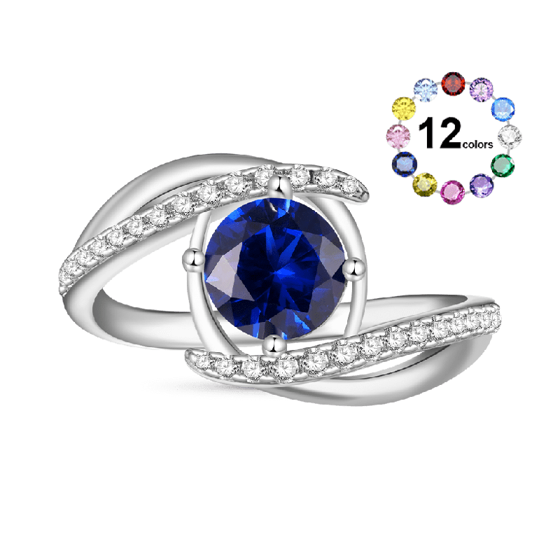 Vintage Blue Zircon Birthstone Ring