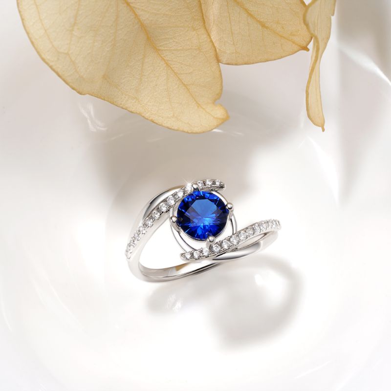 Vintage Blue Zircon Birthstone Ring