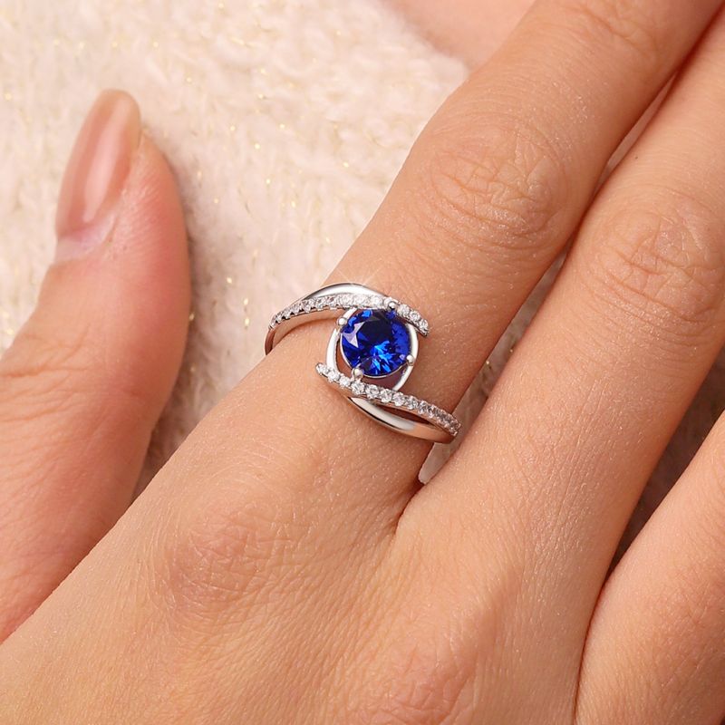 Vintage Blue Zircon Birthstone Ring