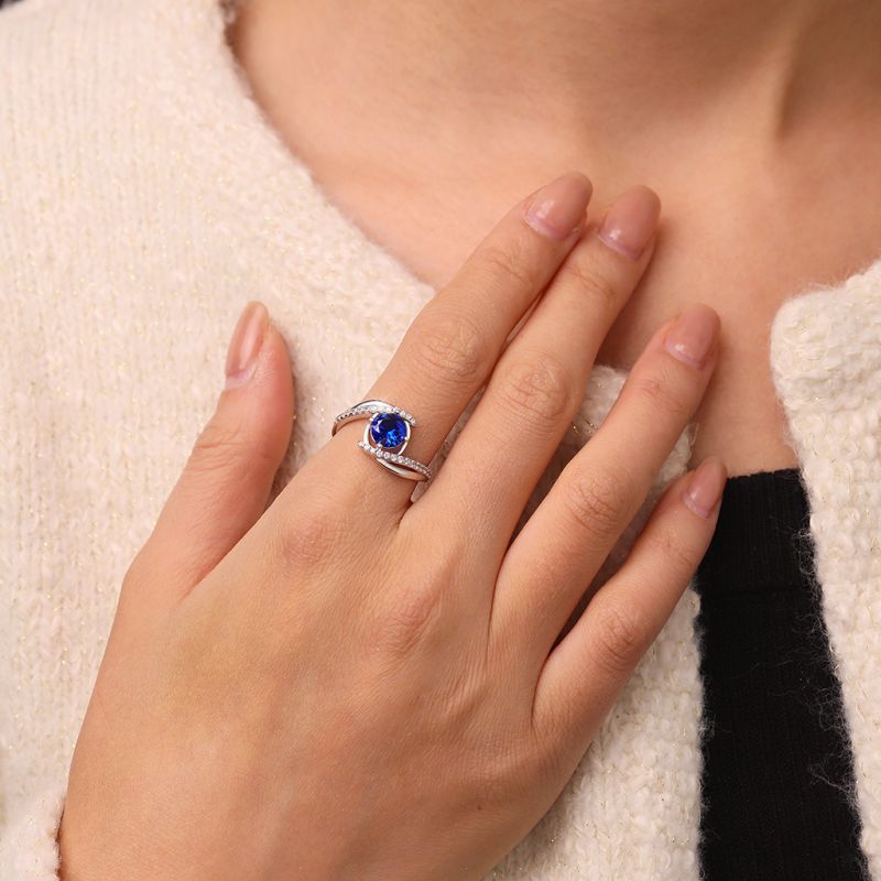 Vintage Blue Zircon Birthstone Ring