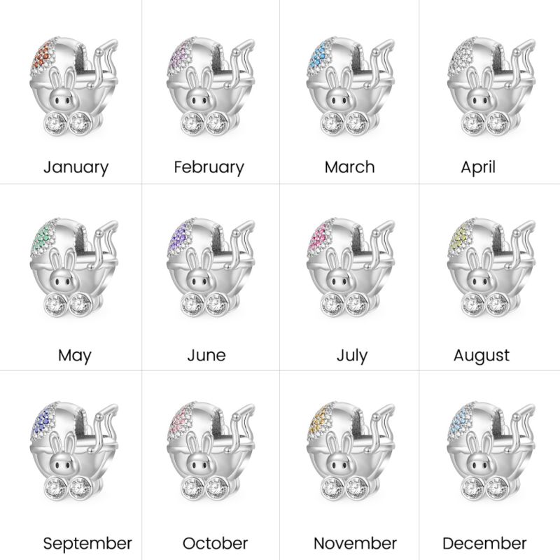 Bunny Baby Carriage Charm