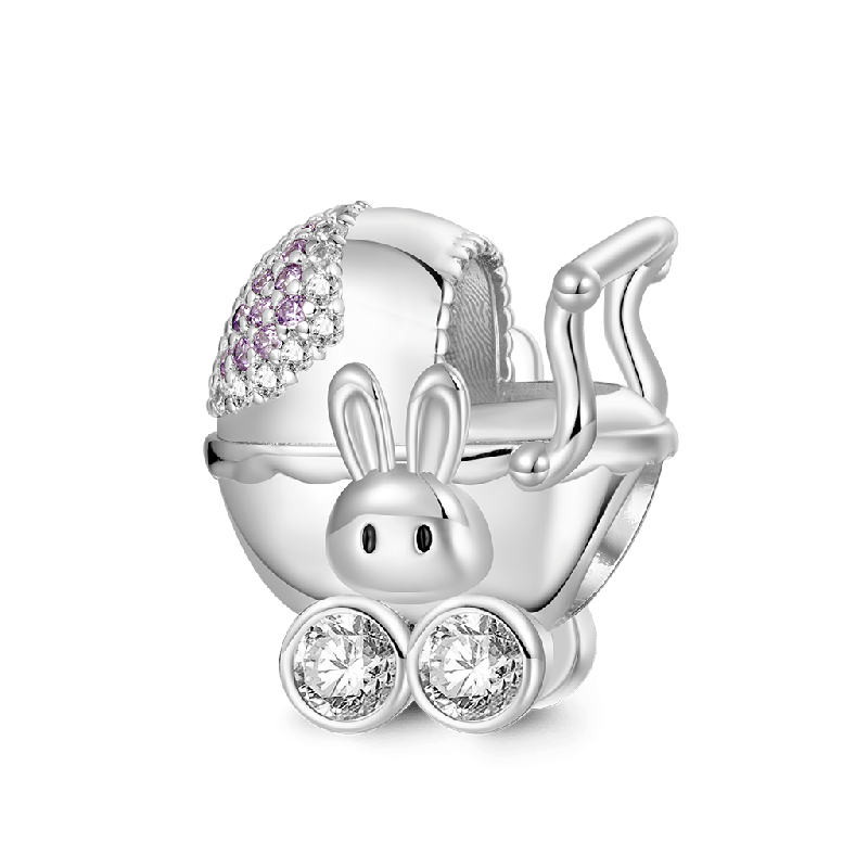 Bunny Baby Carriage Charm