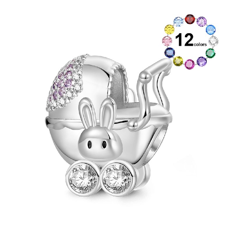 Bunny Baby Carriage Charm