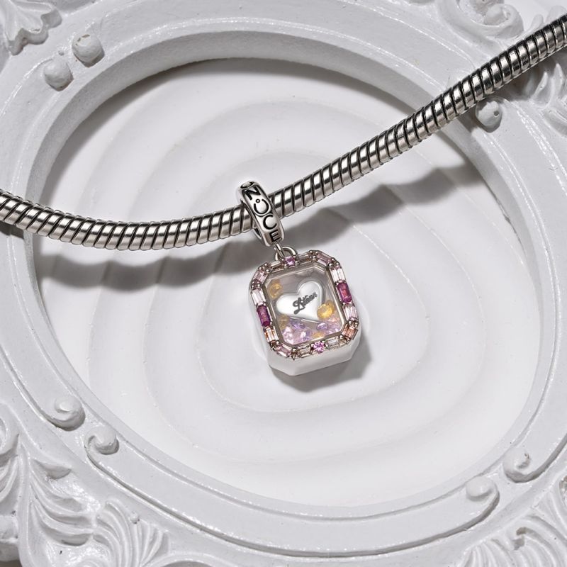 Glass Colored Diamond Pendant