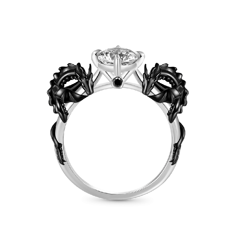 Black Dragon Embrace Diamond Ring