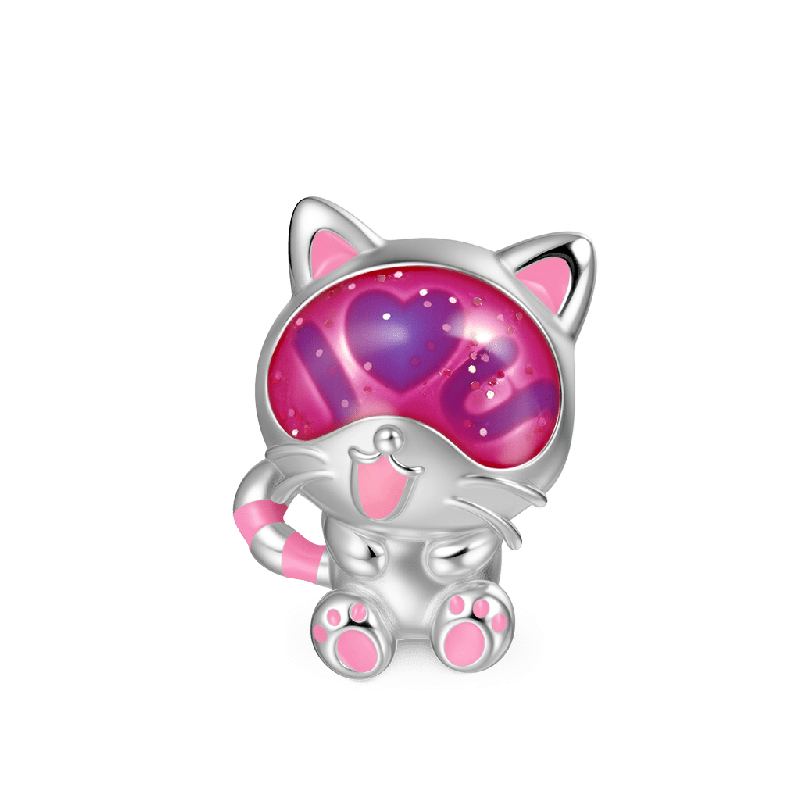 Secret Message Love U Cat Charm