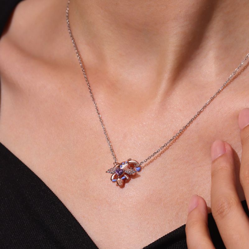 Fun Persimmon Dragon Necklace