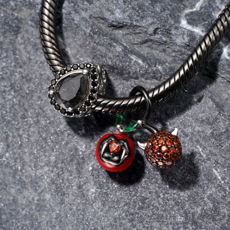 Black Hair Quartz Inlaid Engravable Charm