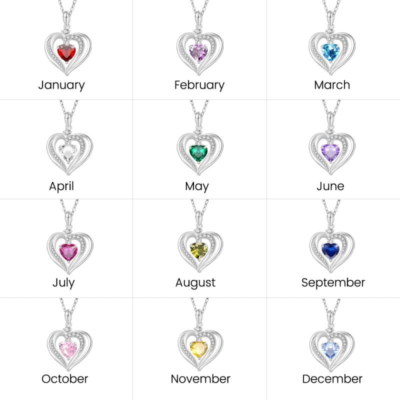 Forever Love Heart Birthstone Necklace