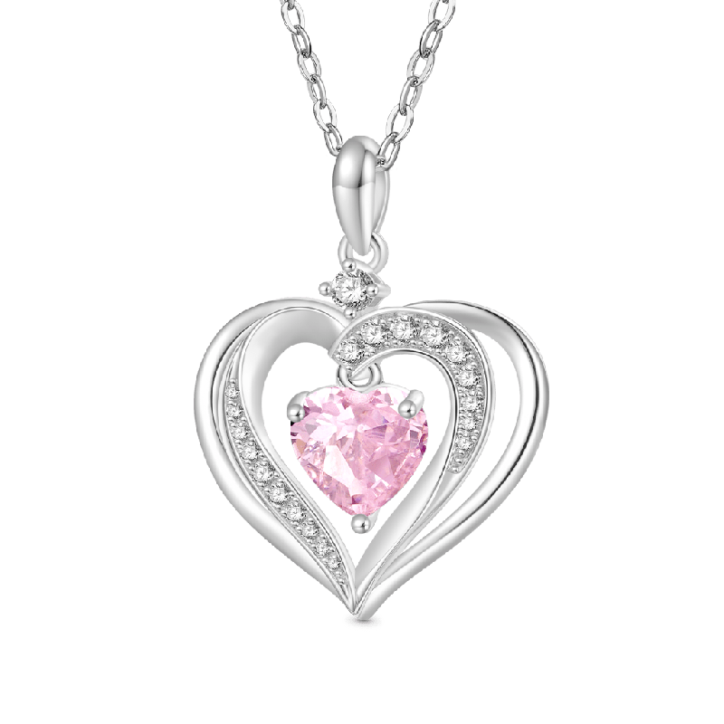 Forever Love Heart Birthstone Necklace