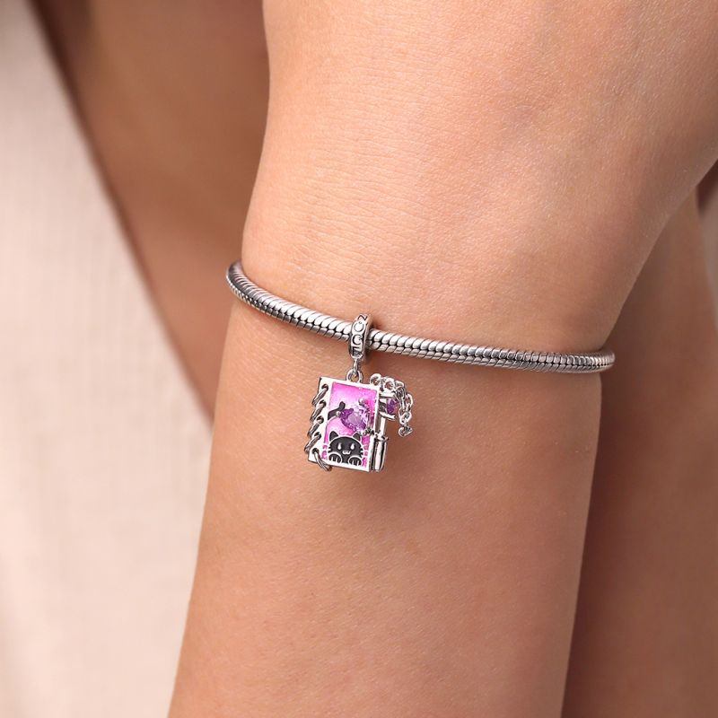 Black Cat Diary with Flip-page Pendant