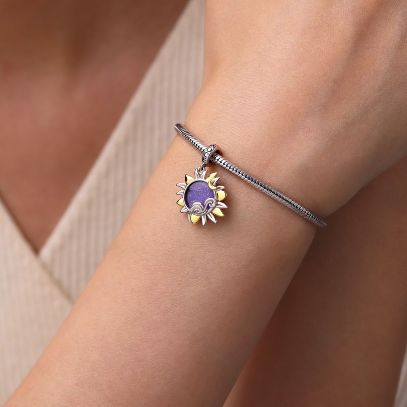 Starry Night Sunflower Glow-in-the-Dark Pendant