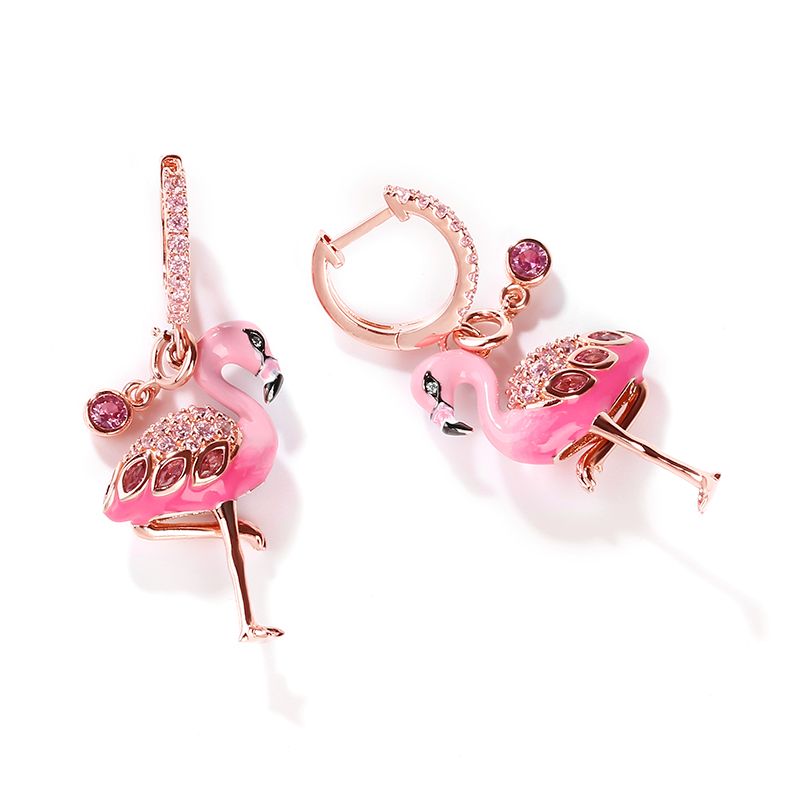 Fiery Passion Flamingo Earrings