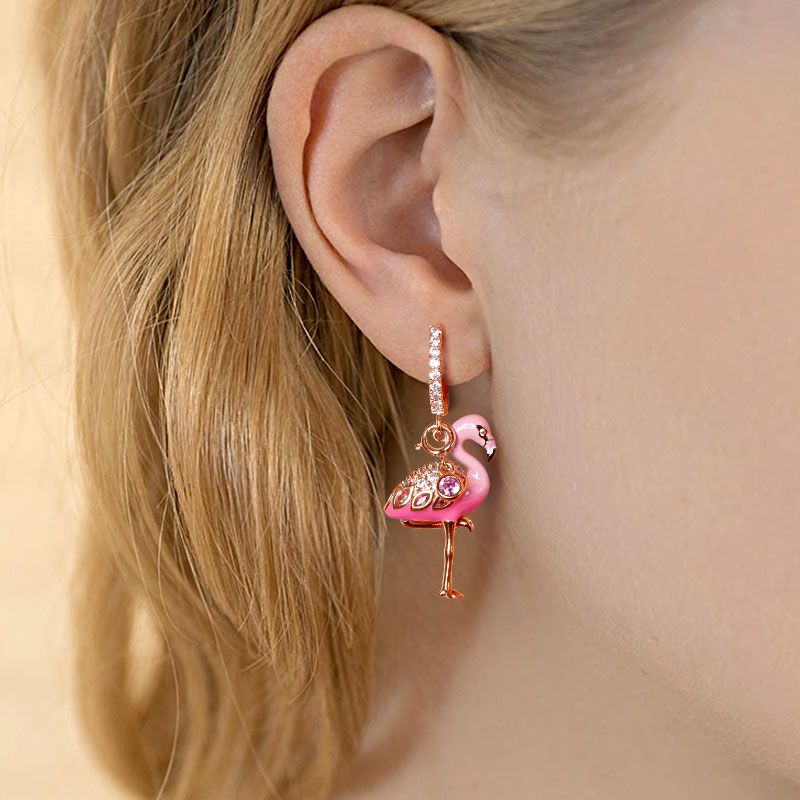 Fiery Passion Flamingo Earrings