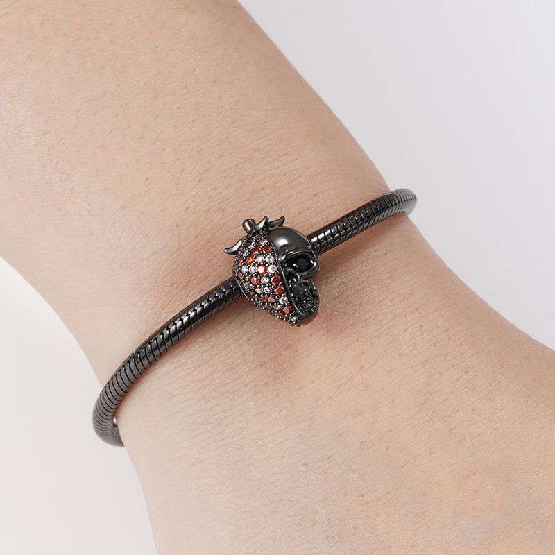 Strawberry Skull Charm