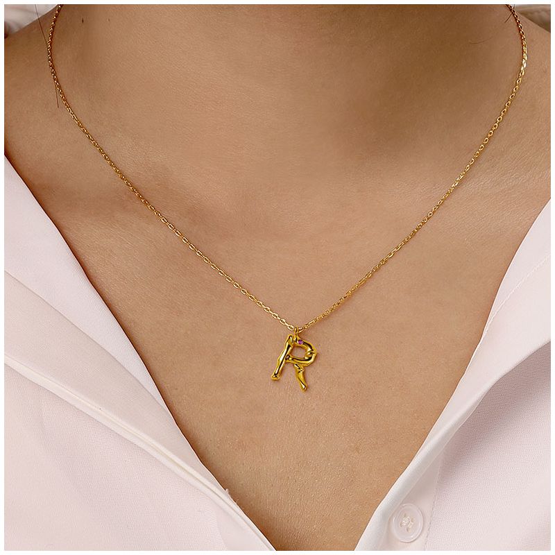 Bamboo Initial R Necklace