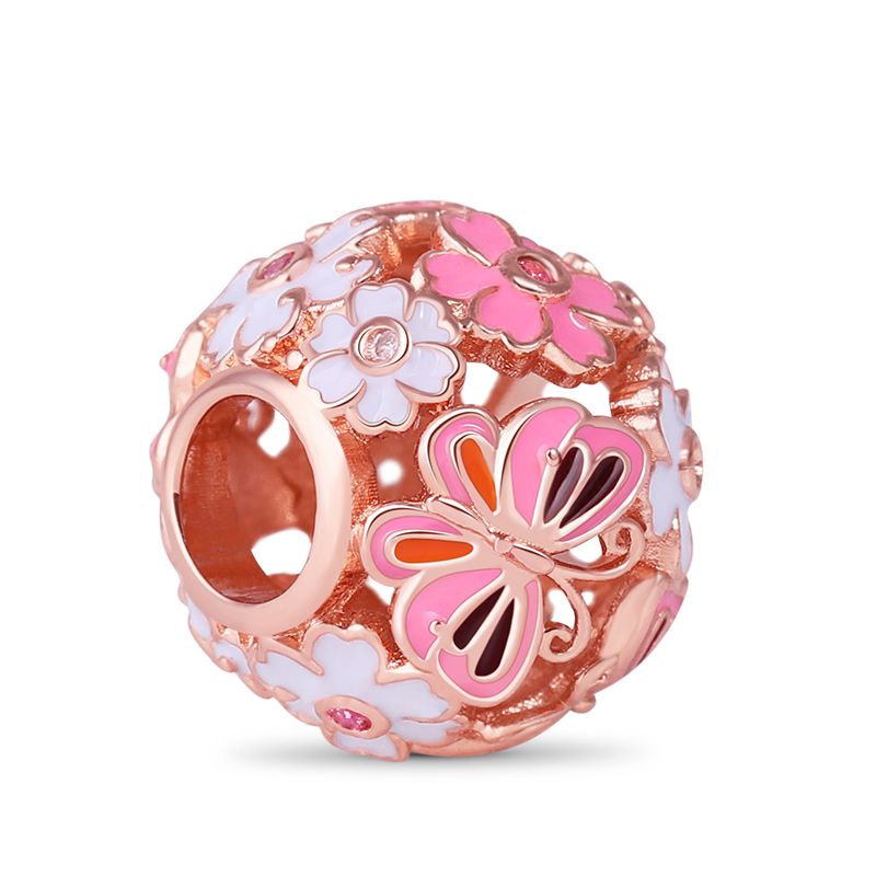 Hollow Flower Butterfly Charm