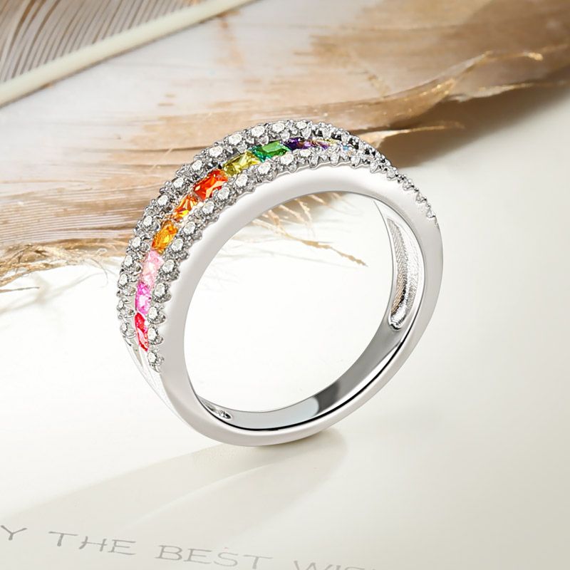 Multi-Color Princess Cut Band