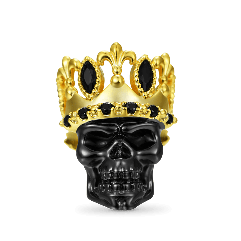 Black Crown Skull Charm