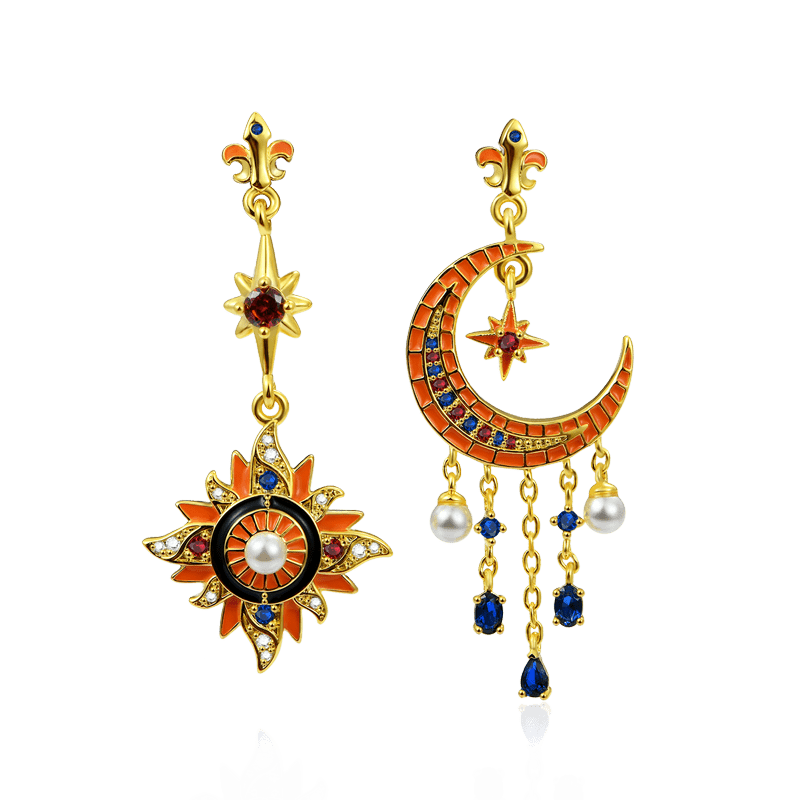 Star Moon Dangle Earrings