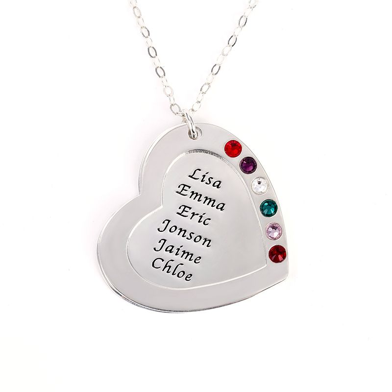 Personalized Heart Family Necklace