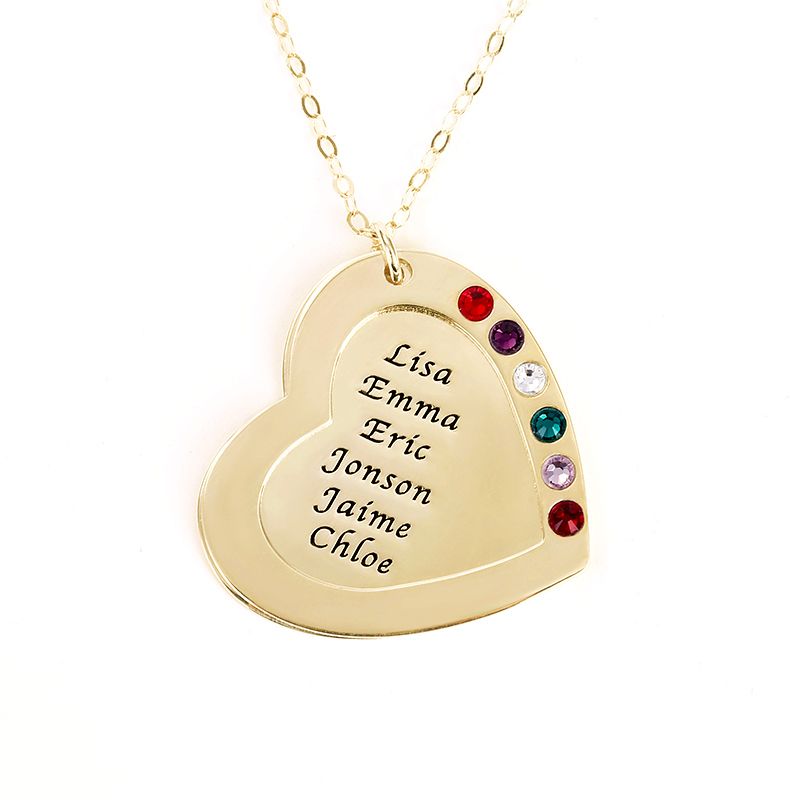 Personalized Heart Family Necklace