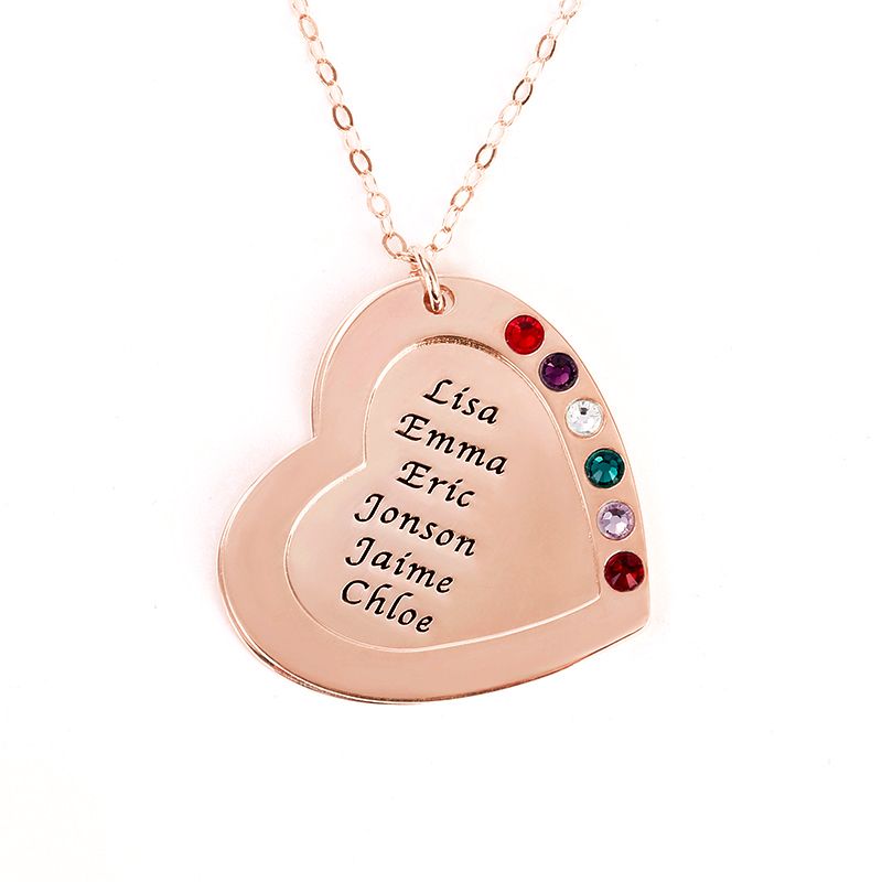 Personalized Heart Family Necklace
