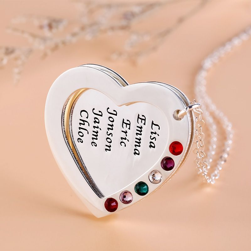 Personalized Heart Family Necklace
