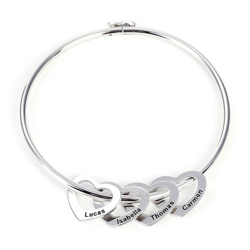 Bangle Bracelet with Heart