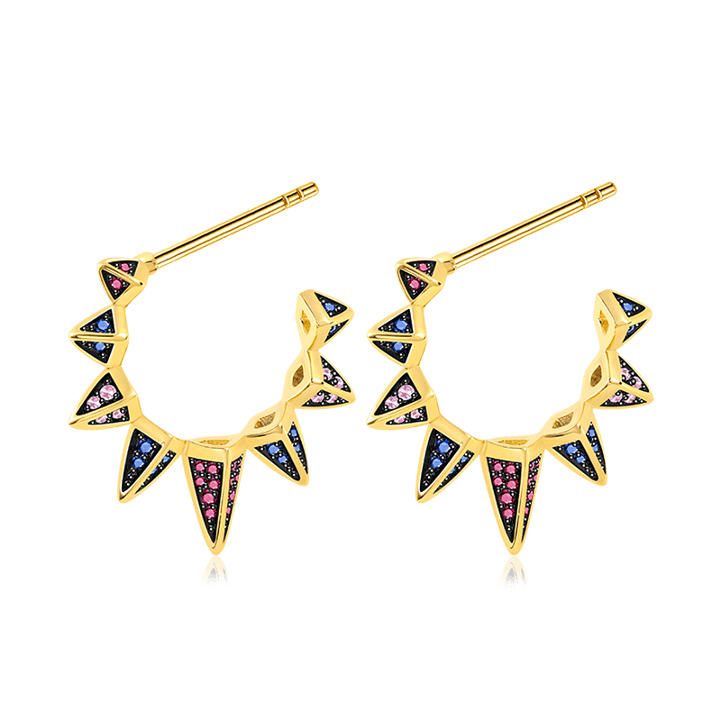 Triangle Black Hoop Earrings