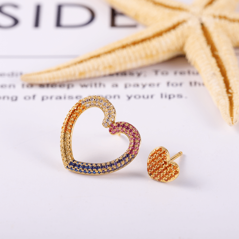 Heart Crystal Stud Earrings