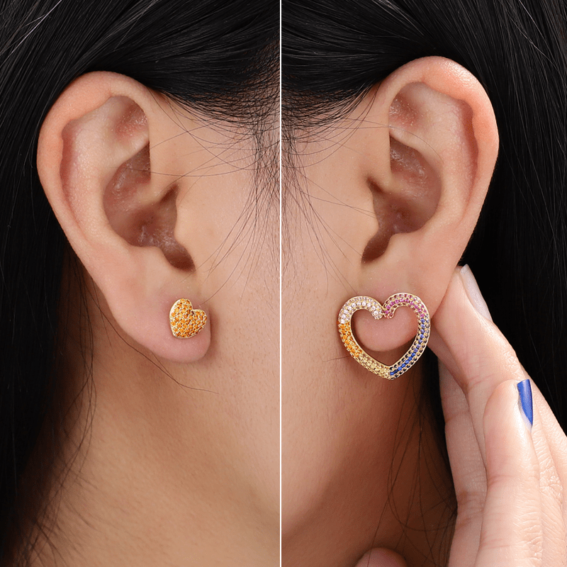 Heart Crystal Stud Earrings