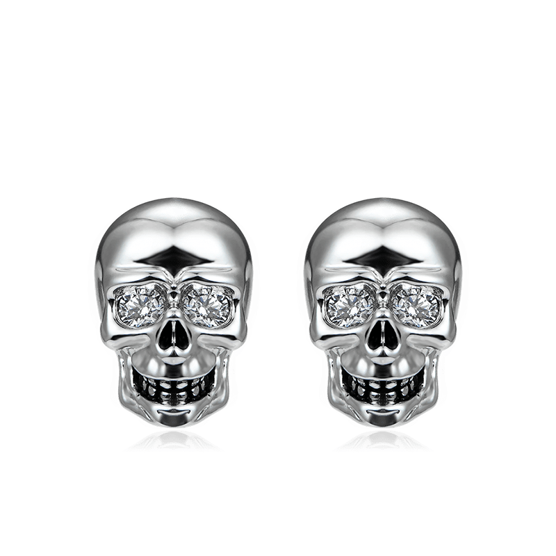 Silver Skull Studs
