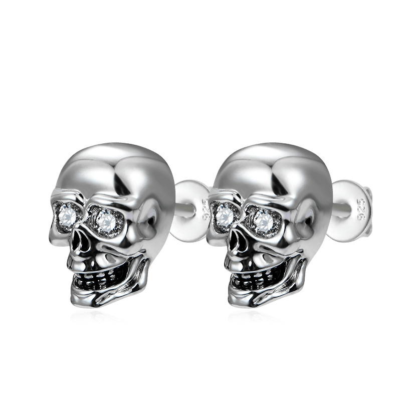 Silver Skull Studs