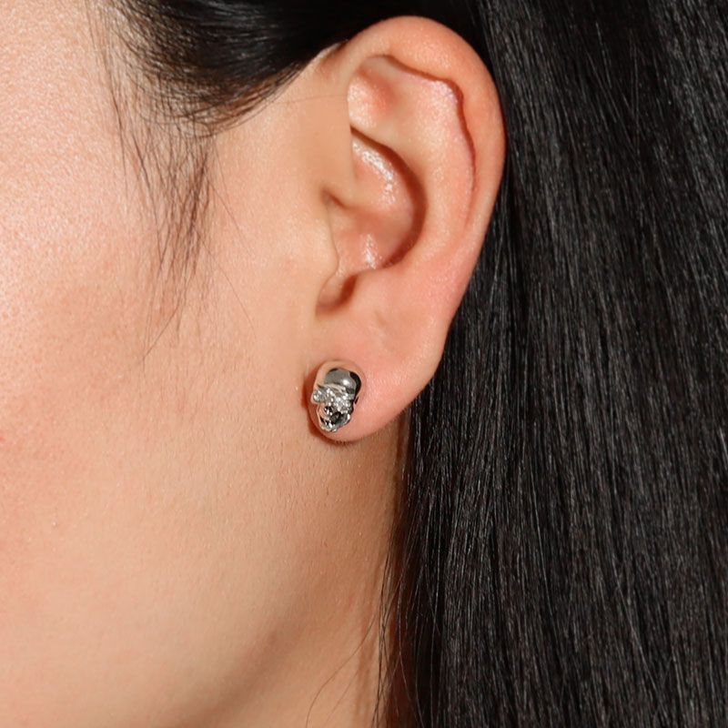 Silver Skull Studs