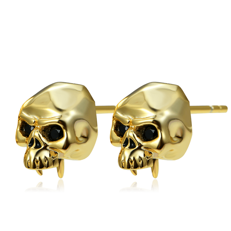 Golden Skull Studs