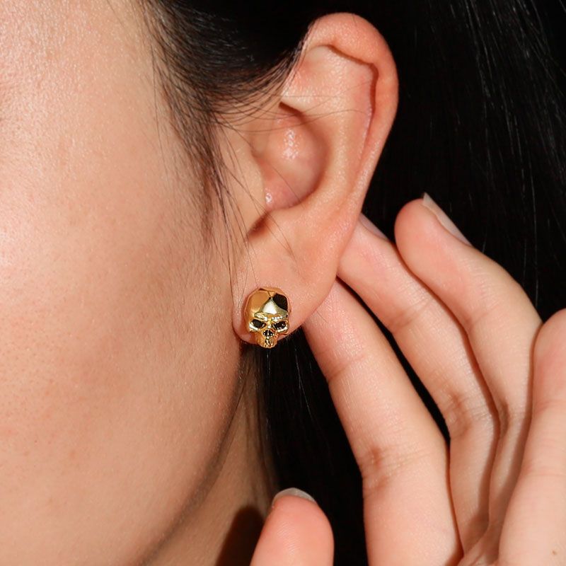 Golden Skull Studs
