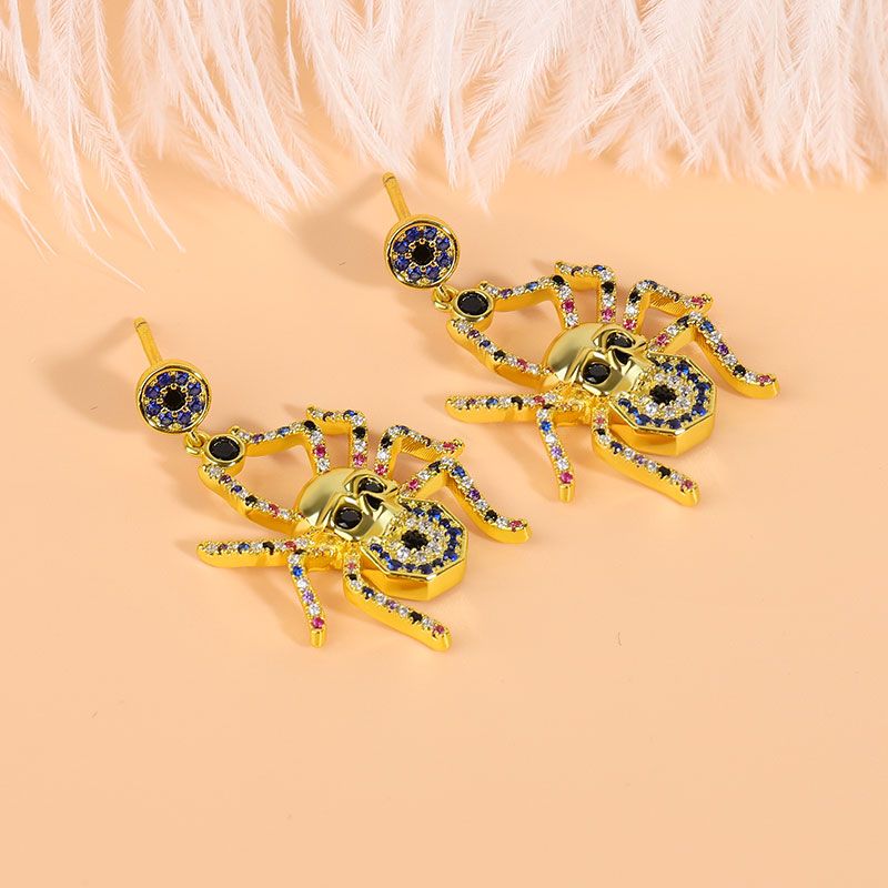 Spider Skull Earrings