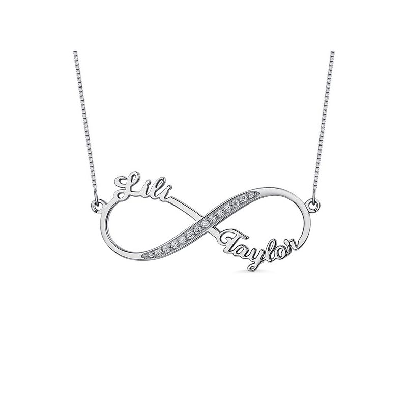 2 Names Infinity CZ Necklace