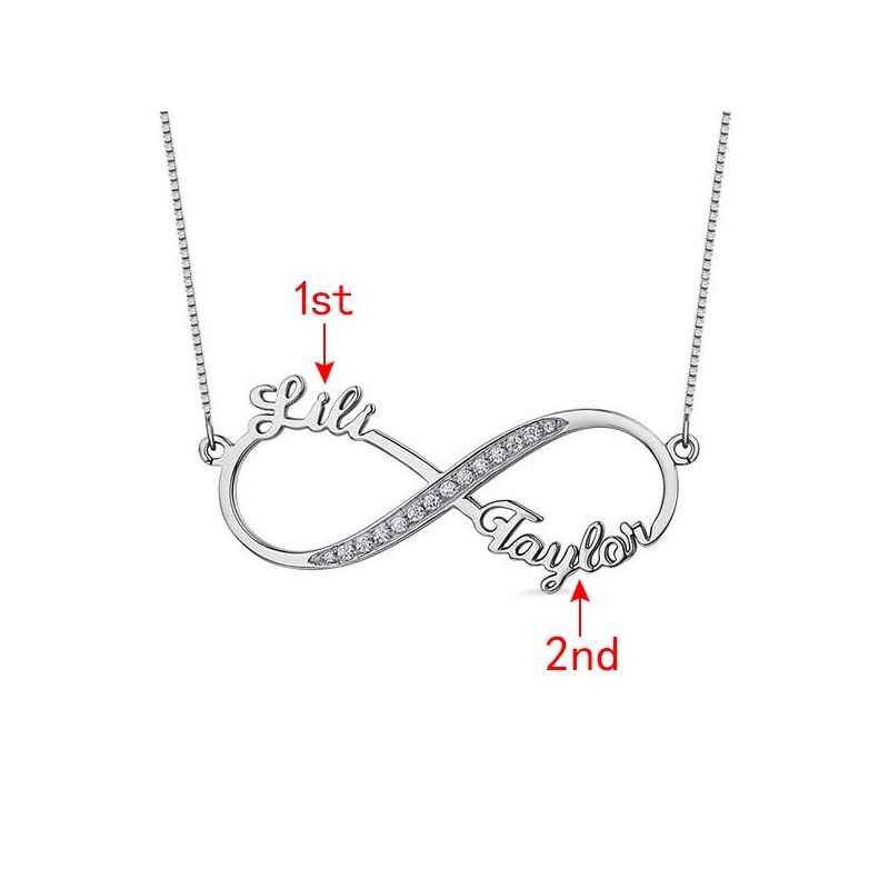 2 Names Infinity CZ Necklace