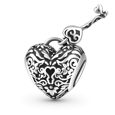 Heart & Key Charm