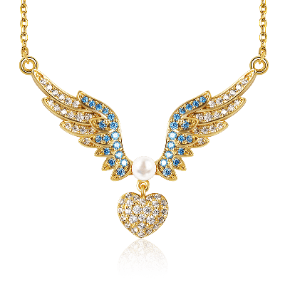Heart with Angel's Wing Necklace