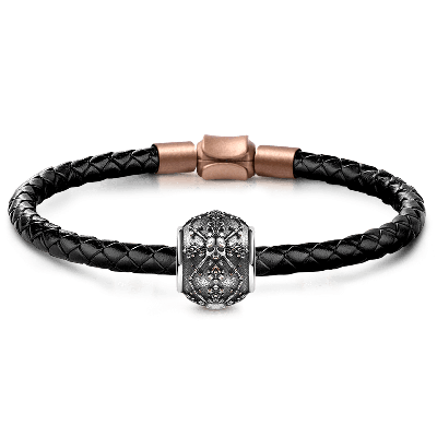 Skull with Swords Charm Bracelet