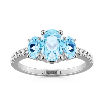 Sky Blue Three-Stone Ring