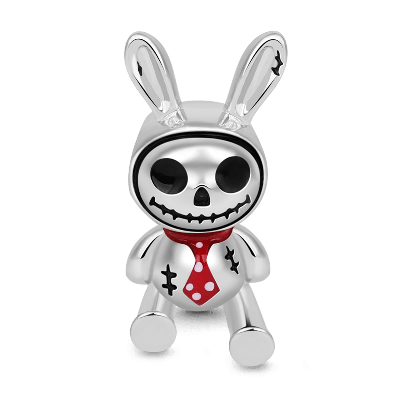 Skeleton Bunny Doll Charm